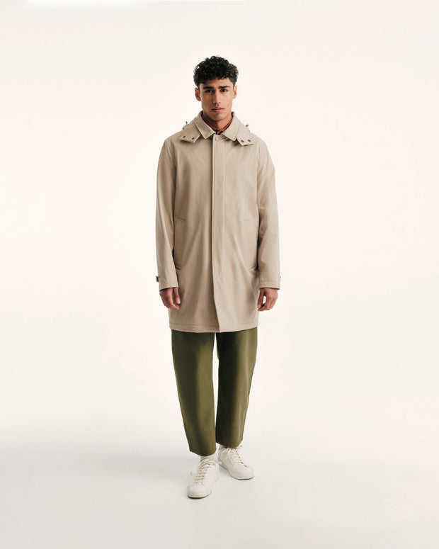 Imperméable à capuche amovible Beige Athenes