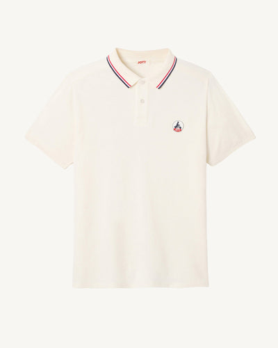 Polo en coton biologique Blanc cassé Lucien