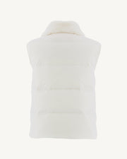 Doudoune avec des cristaux Swarovski®️ sans manches réversible Grand Froid Blanc Daria