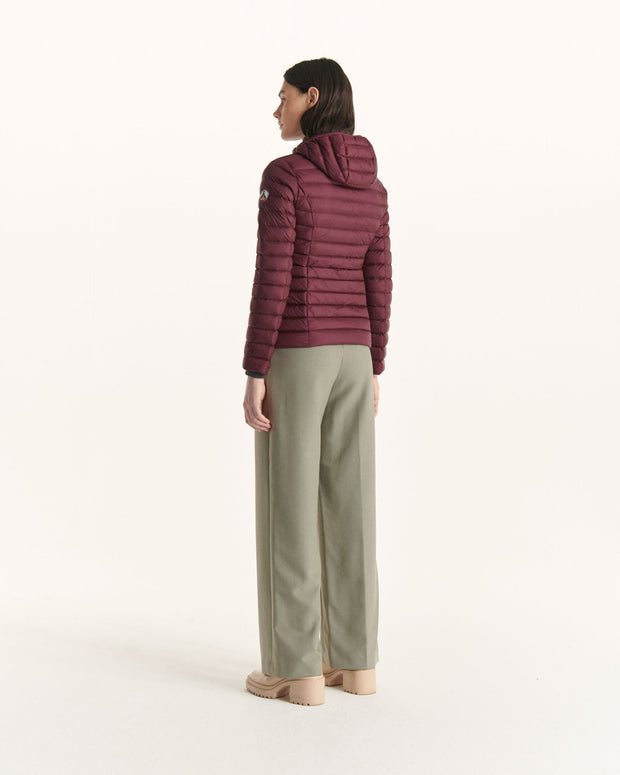 Doudoune légère à capuche Aubergine Cloe