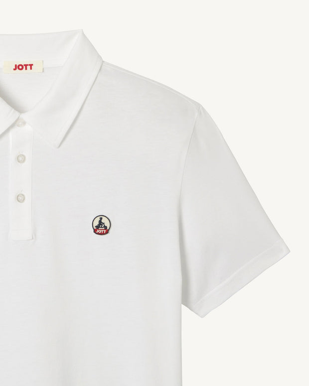 Polo en coton biologique Blanc Lavan